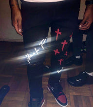 Load image into Gallery viewer, “Forbidden” Reflective Skinny Jeans