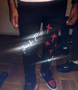 “Forbidden” Reflective Skinny Jeans